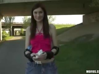 Gorgeous skating chick enjoys public sex