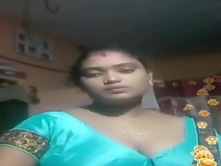 Tamil indický velké krásné ženy modrý silky blouse žít, porno 02
